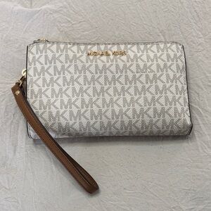 Michael Kors Brown Monogram Wristlet